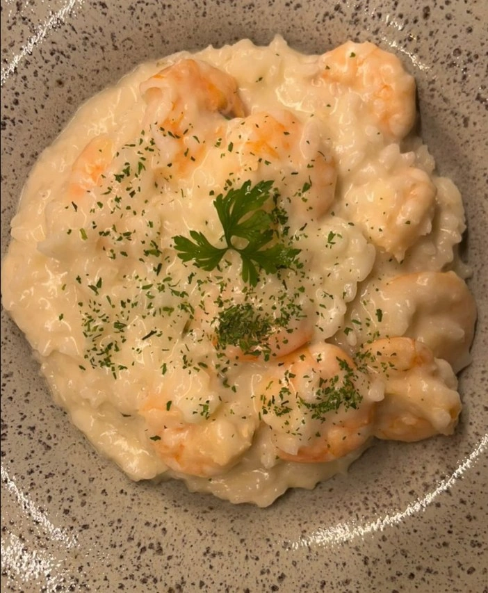 Risotto D’Vino com camarões